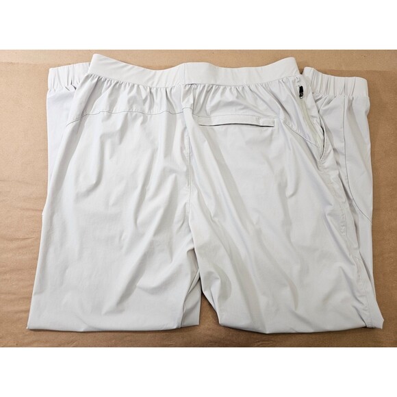 YOUNGLA Men's XXL Stretch Waist Jogger Sweatpants Lounge Pants Off-White EUC - Picture 6 of 7